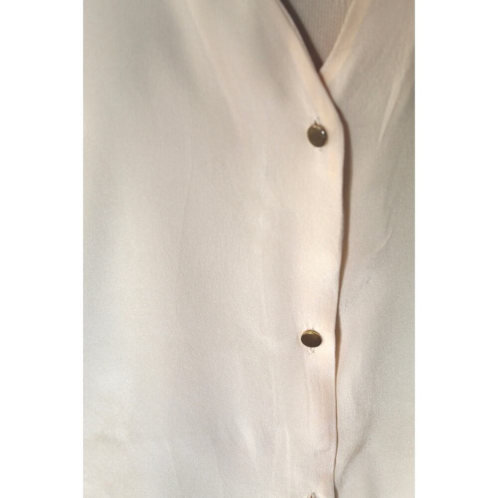 Madewell x Sézane Blouse | Size S | Cream | Ruffle Neck | Gold Snaps - Picture 4 of 7